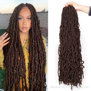 Low Price 36inch Long Soft Goddess Braiding Dreadlocks For Black Women Nu Locs Faux Locs Crochet Braid Synthetic Hair Extension